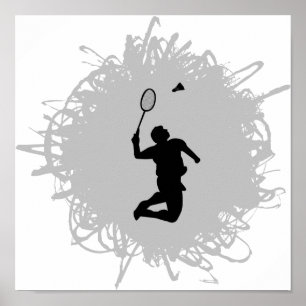 Poster Estilo de Escribble de Badminton