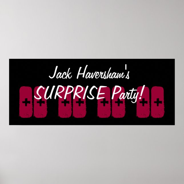 Poster Estilo de Grunação de Festa de aniversário Surpres (Frente)