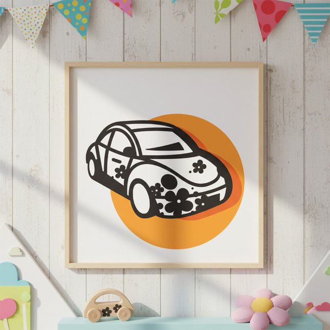 Poster Estilo de Hippie Cute do Carro de Potência da Flor (Criador carregado)