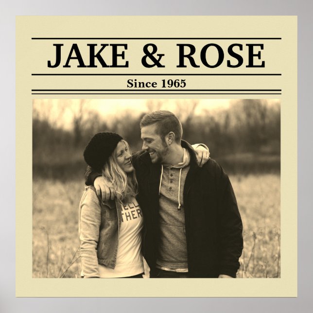 Poster Estilo de jornal (Personalizar fotografia e texto) (Frente)