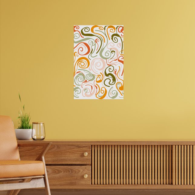 Poster Estilo de Linha de Dodle Arte de Parede Moderna (Sala de Estar 2)