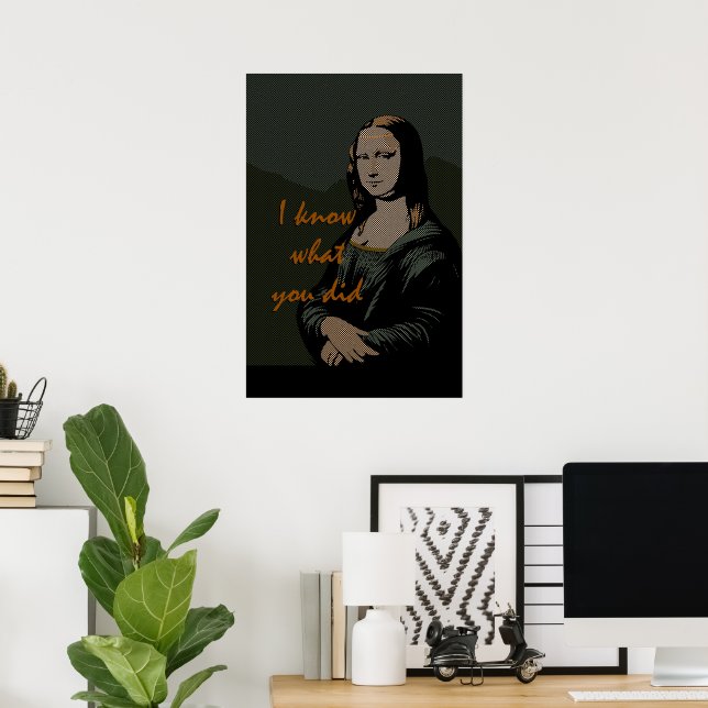 Poster Estilo de Livro de Mona Lisa Comic (Escritório em casa)