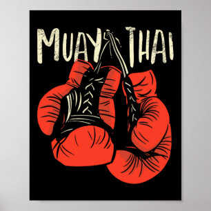Poster Estilo de luta de boxe tailandesa feroz para kickb