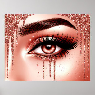 Poster ✨ Estilo de Maquiagem Olhos Glam Para Espaços de B