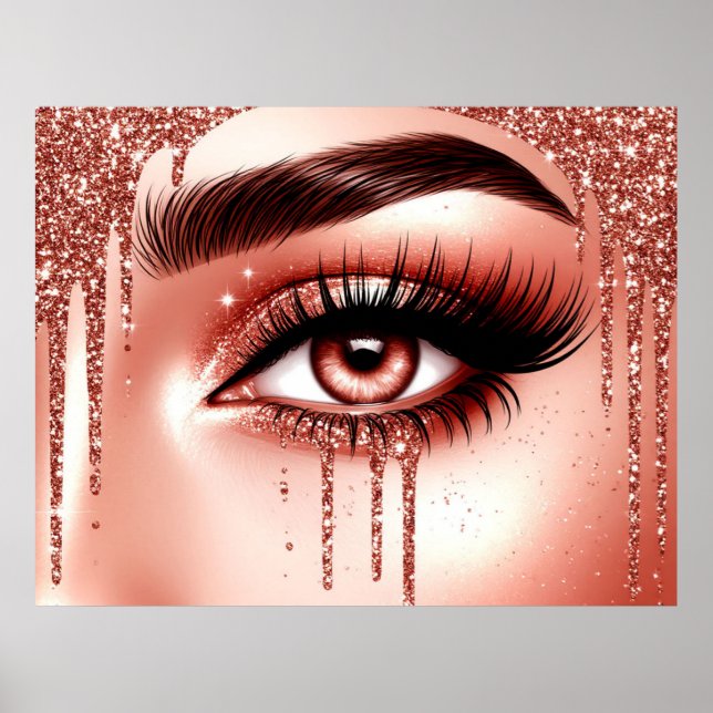 Poster ✨ Estilo de Maquiagem Olhos Glam Para Espaços de B (Frente)