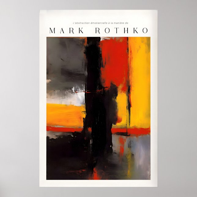 Poster Estilo de Mark Rothko Negrito Preto e Amarelo Abst (Frente)