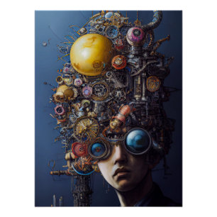 Pôster Estilo de Maximalismo da Arte Atompunk, Matemática