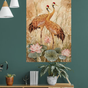 Poster Estilo de pintura tradicional chinês de "flores e