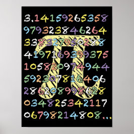Poster Estilo de Quadro Divertido e Colorido Pi Calculado