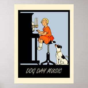 Poster Estilo de retrato da música do dia do cão
