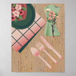 Poster Estilo de serviço de mesa para cozinha