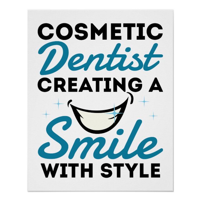 Pôster Estilo de Sorriso de Dentista Cosmético (Frente)
