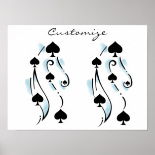 Poster Estilo de Tatuagem de Espadas Pretas Thunder_Cove