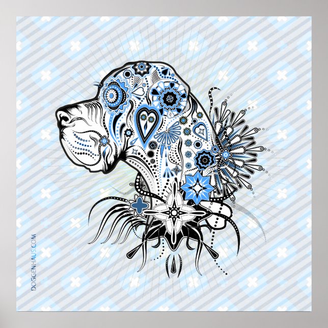 Poster Estilo de tatuagem Dogue Alemão (Frente)