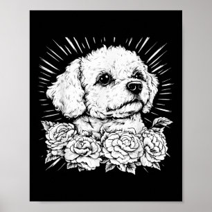 Poster Estilo de Tatuagem Lover Bichon Frise Retro Cog