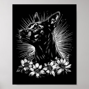 Poster Estilo de Tatuagem por Sobrecarga do Cachorro Dobe