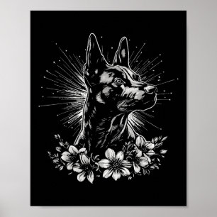 Poster Estilo de Tatuagem por Sobrecarga do Cão Malinois 