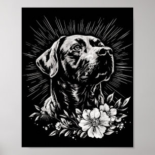 Poster Estilo de Tatuagem por Sobrelotação do Cão do Retr