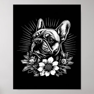 Poster Estilo de Tatuagem Retroativa Cão-Grande Francês