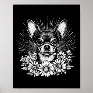 Poster Estilo de Tatuagem Retroativa Chihuahua Cão