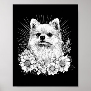 Poster Estilo de Tatuagem Retroativa Pomerânia Cão Lover
