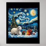 Poster Estilo de Van Gogh Starry Night Winter<br><div class="desc">Estilo Sheep Van Gogh Starry Noite Natal Férias de inverno</div>