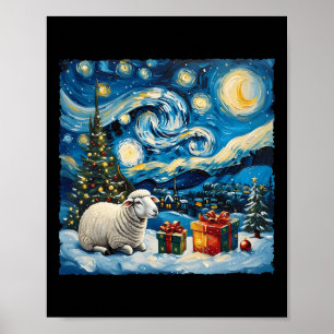 Poster Estilo de Van Gogh Starry Night Winter