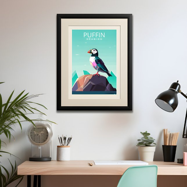Poster Estilo de viagem de Puffin Contemporâneo (Criador carregado)