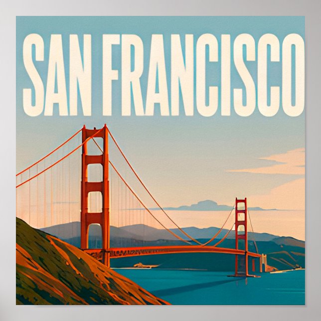 Poster ❤️ Estilo de Viagem San Francisco Golden Gate ❤️ (Frente)