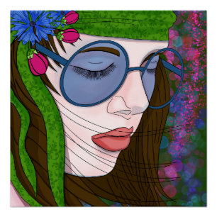 Pôster Estilo de vida da Hippie Girl