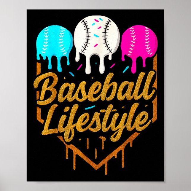 Poster Estilo de vida de beisebol, Sorvete de gotejamento (Frente)
