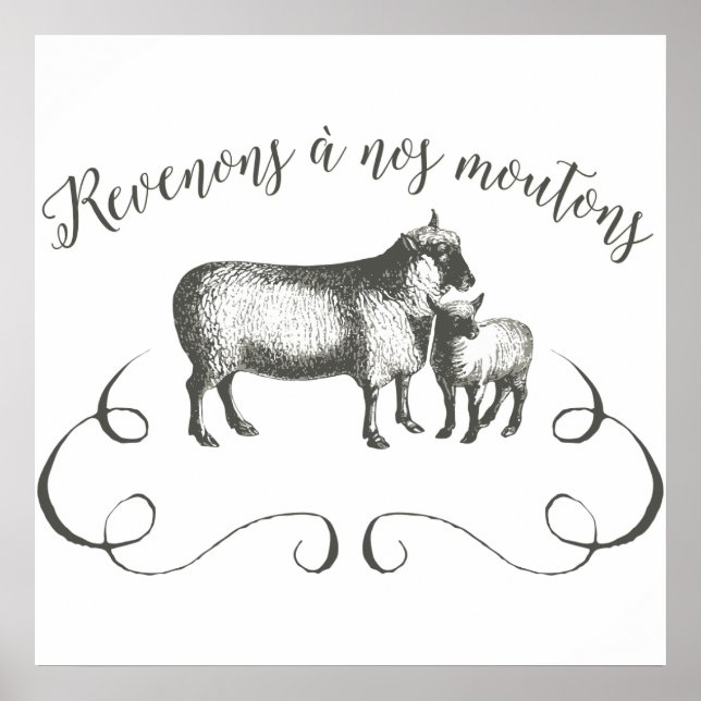 Pôster Estilo de Vintagem da Expressão Francesa Engraçada (Frente)