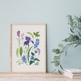 Poster Estilo de Vintagem das Flores de Mola