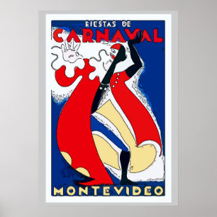 Poster Estilo de Vintagem do Carnaval