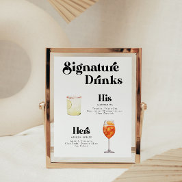 Poster Estilo de Vintagem Retroativo - Bebidas de Assinat
