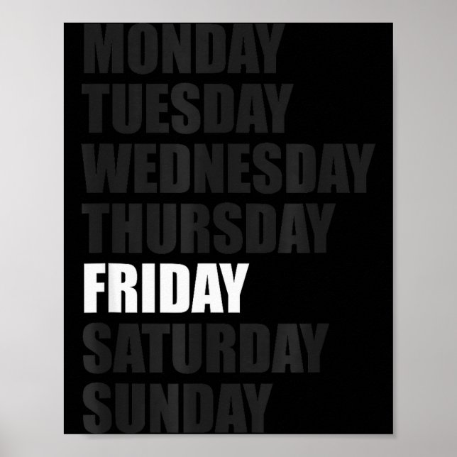 Poster Estilo Diário_ É sexta-feira Dia Da Semana Desenho (Frente)