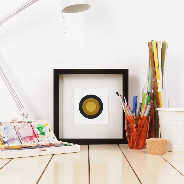 Poster Estilo do ponteiro de Seta (Black And Gold Mid Century)