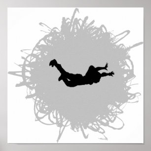 Poster Estilo do Scribble de Skydiving