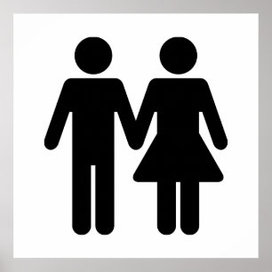 Poster Estilo do WC do casal - preto