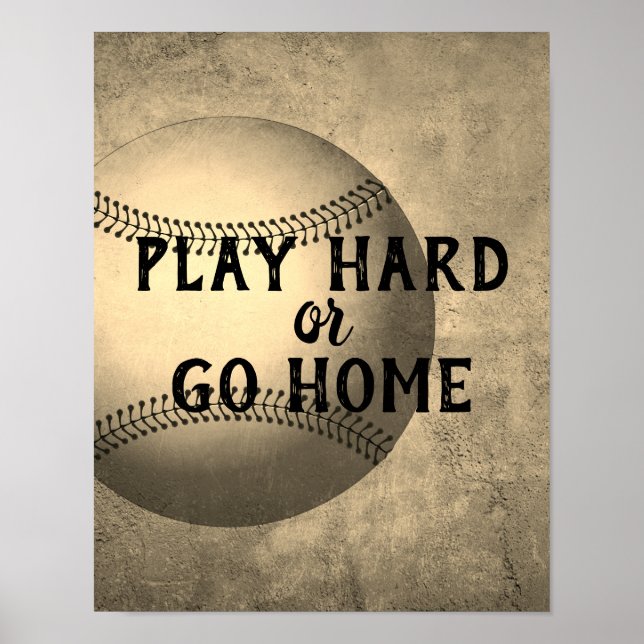 Poster estilo em apuros com aspas de baseball (Frente)
