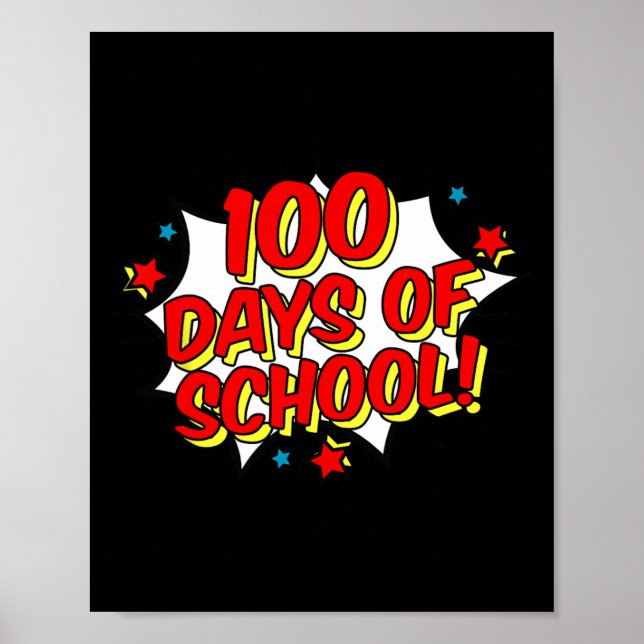 Poster Estilo Feliz 100º 100 Dias De Escola (Frente)