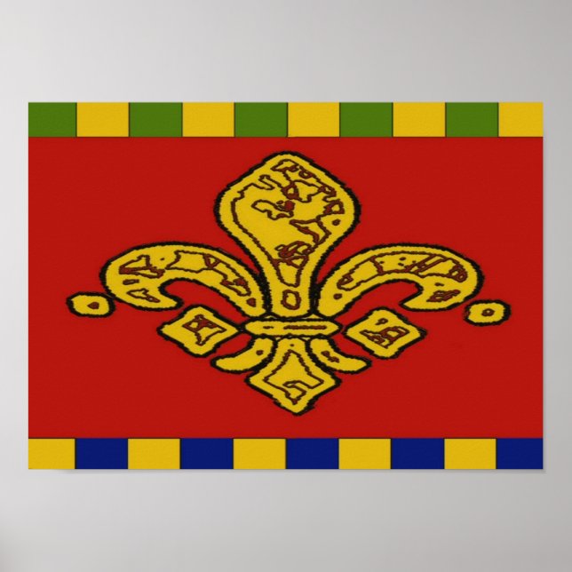 Pôster Estilo francês Fleur De Lis (Frente)