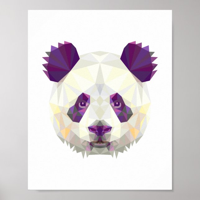 Pôster Estilo geométrico nórdico do urso Panda (Frente)