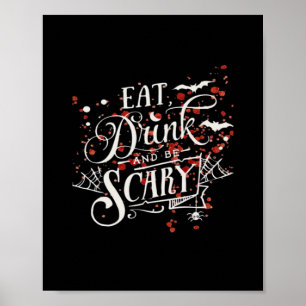 Poster Estilo Gráfico Assustador de Halloween Sombrio