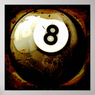 Poster Estilo Grunge 8 Ball