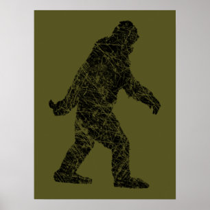 Poster Estilo Grunge Squatchin Bigfoot