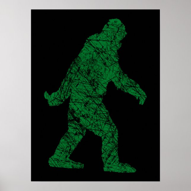Poster Estilo Grunge Squatchin Bigfoot (Frente)