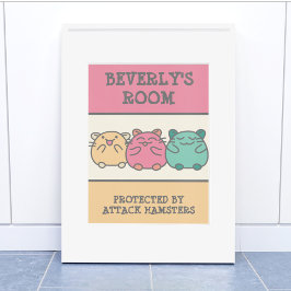 Poster Estilo Kawaii Bonito Hamsters Personalizados