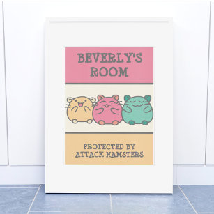 Poster Estilo Kawaii Bonito Hamsters Personalizados