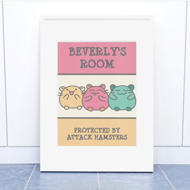 Poster Estilo Kawaii Bonito Hamsters Personalizados (Criador carregado)